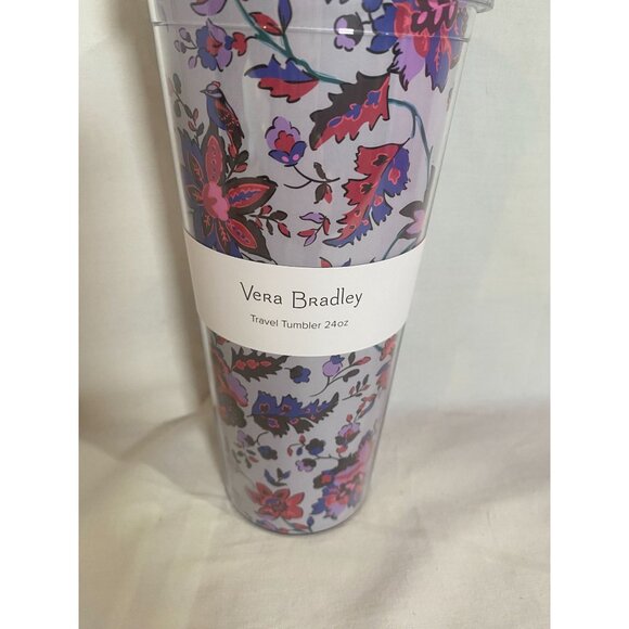 Vera Bradley Vineyard Floral 24oz Travel Tumbler with Flexible Straw New in Box - Picture 4 of 5
